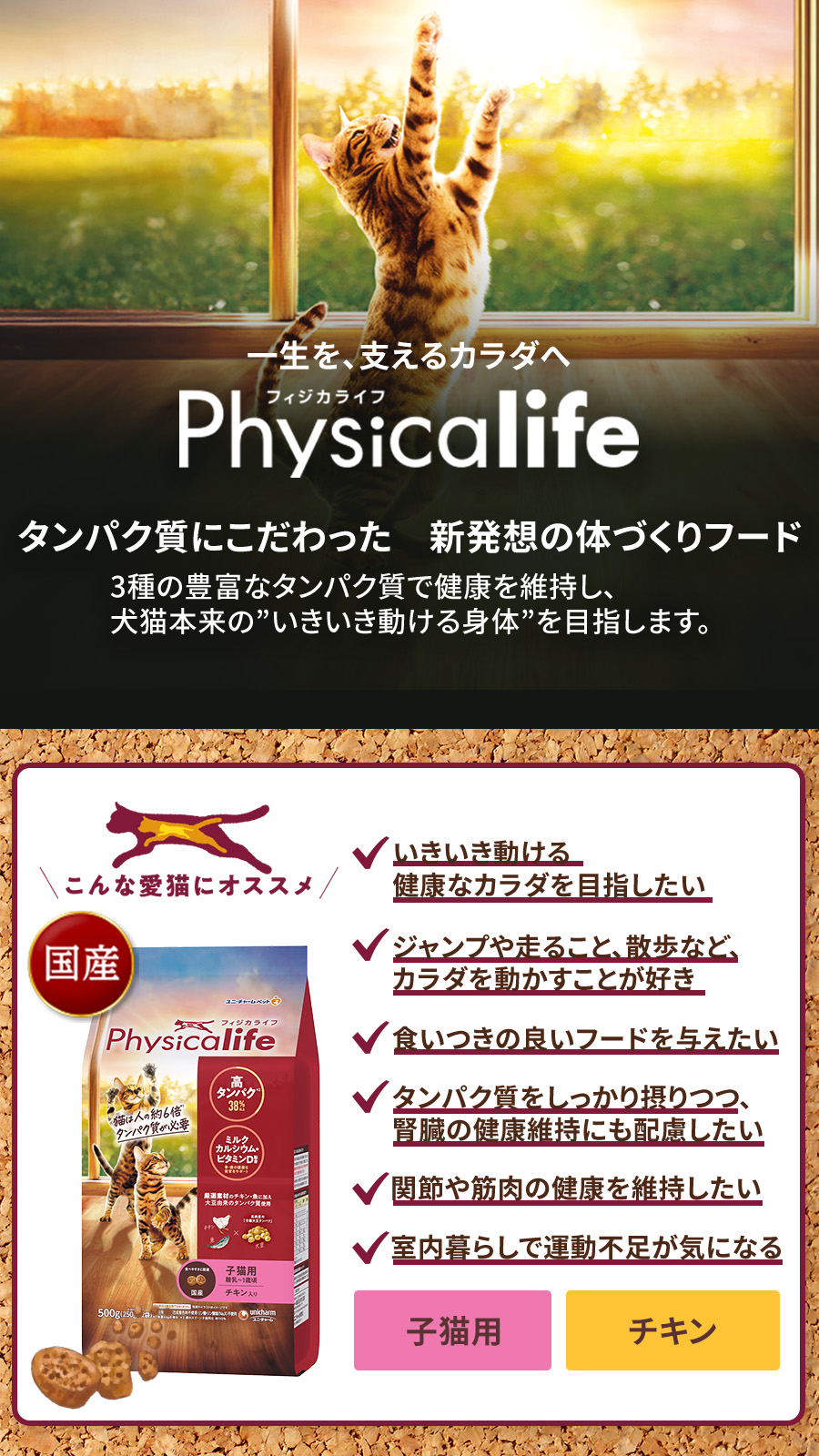 Physicalife子猫用チキン入り